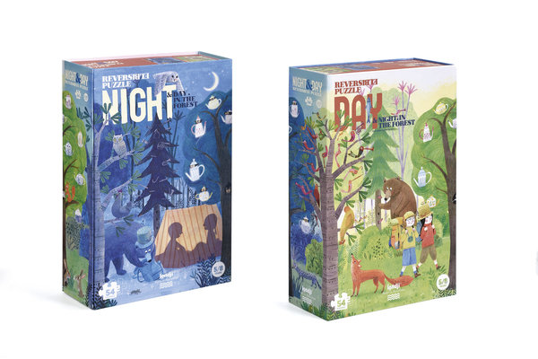 Londji Reversible Puzzle Day & Night in the Forest (100 Teile)