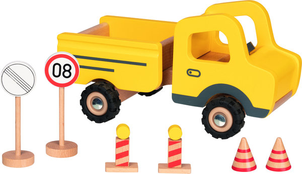 goki Baustellenfahrzeug mit Verkehrsschildern
